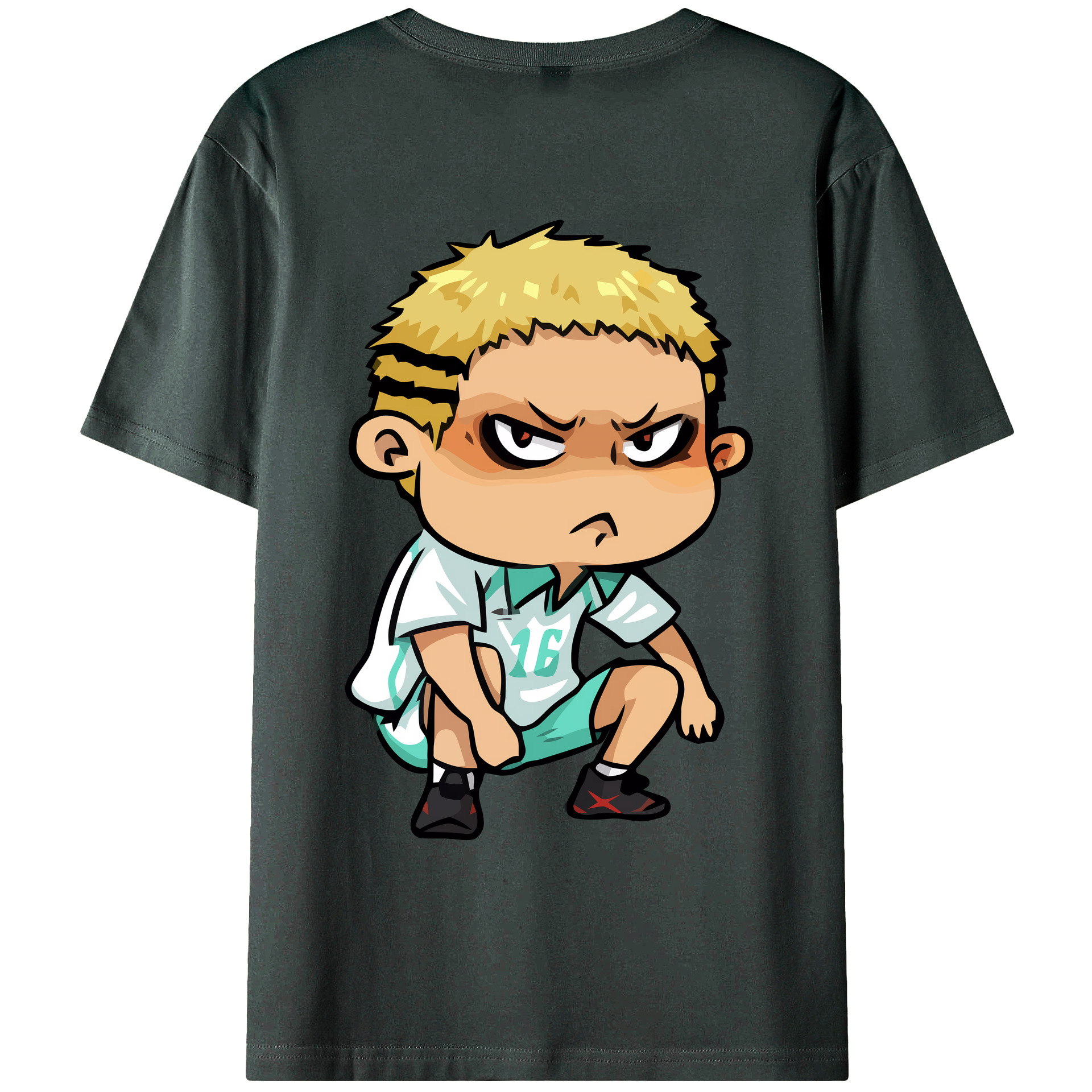 （画像用） ハイキュー!! Haikyu!! 綿100％ メンズ半袖Tシャツ（バックプリント） 通気性